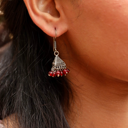 Isha Pyramid Earrings Red