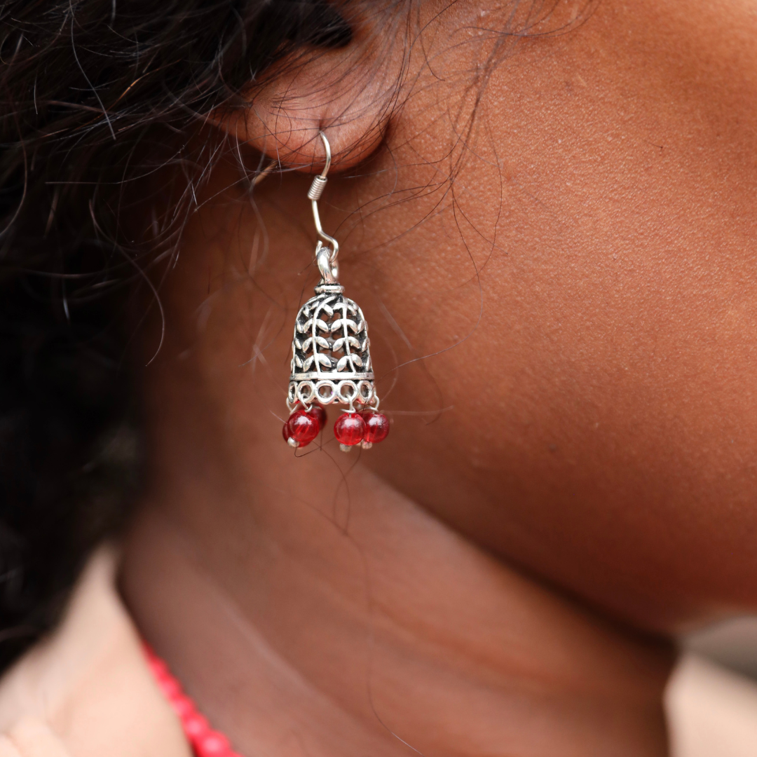 Isha Tubular Earring Blood Red