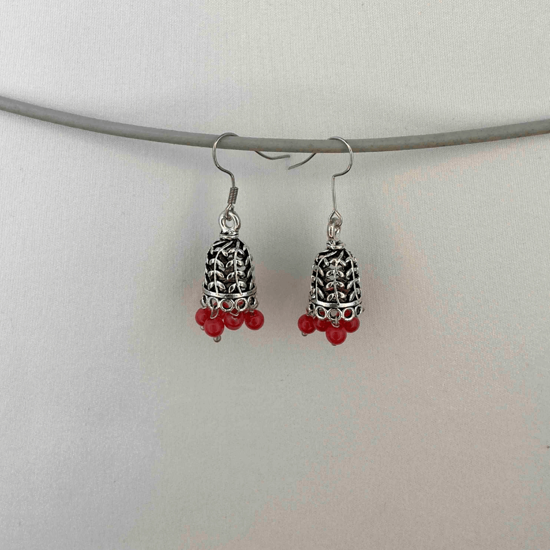 Isha Tubular Earring Red