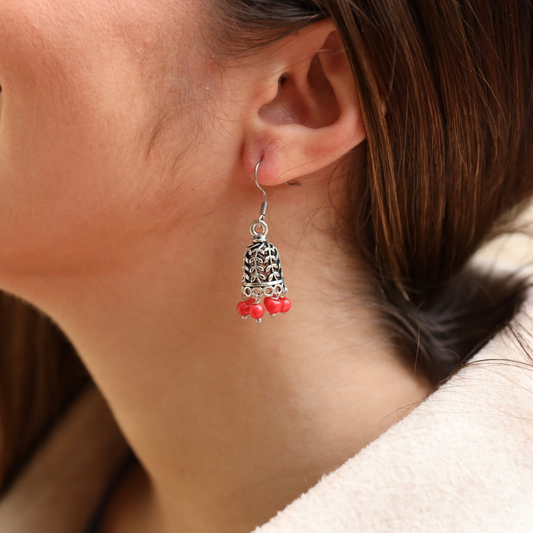 Isha Tubular Earring Red