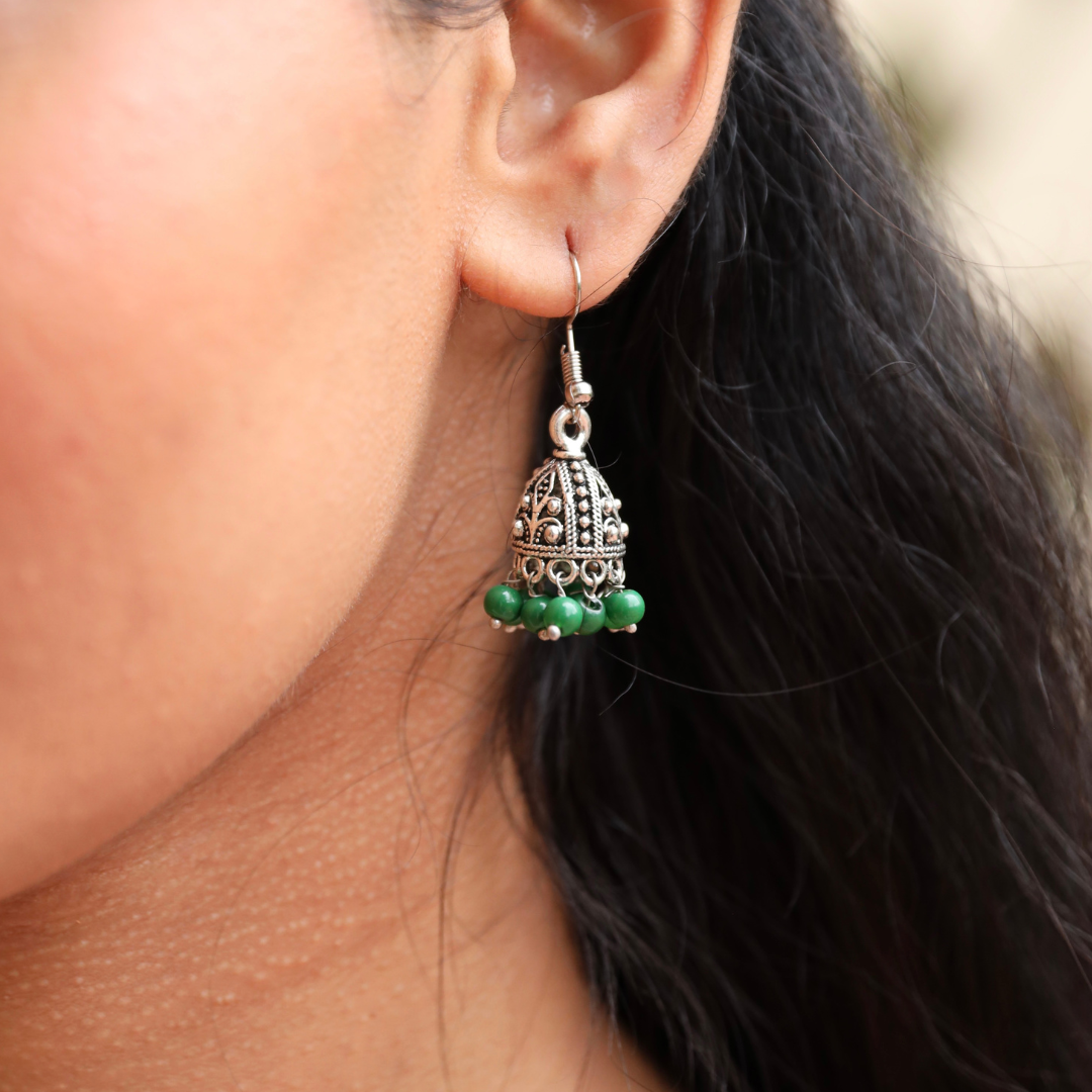 Isha Ornate Earrings Green