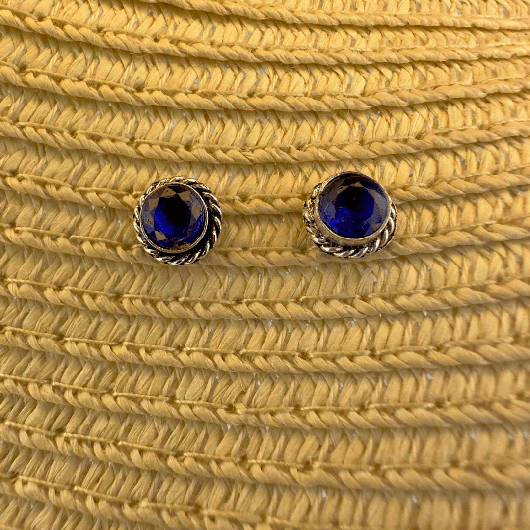 Rustic Studs Sapphire