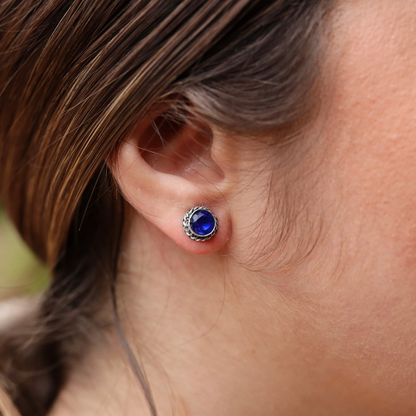 Rustic Studs Sapphire