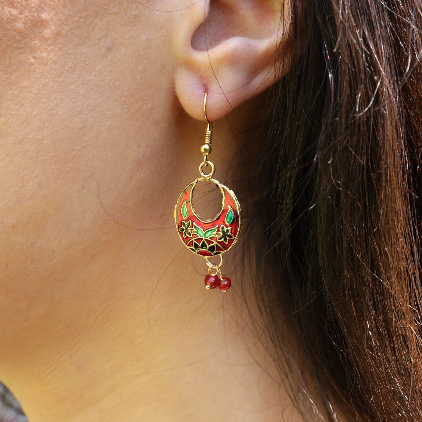 Chand Earring Red