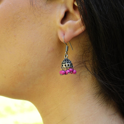 Arya Rustic Earrings Pink