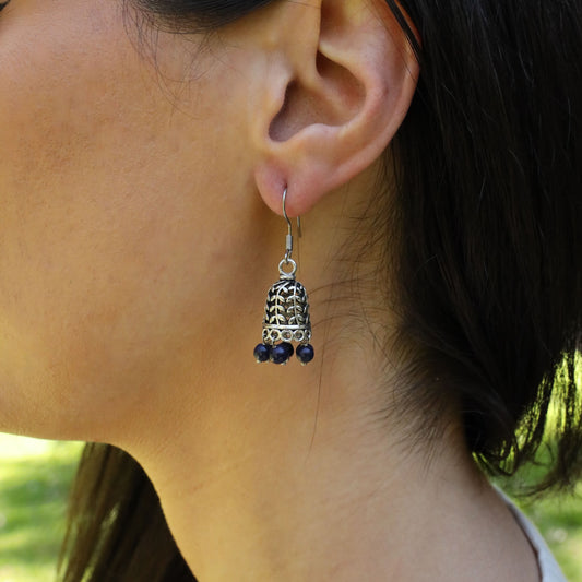 Isha Tubular Earring Dark Blue