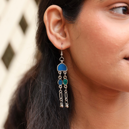 Diya Charm Earring Blue