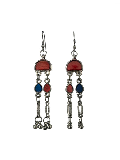 Diya charm Earring Red