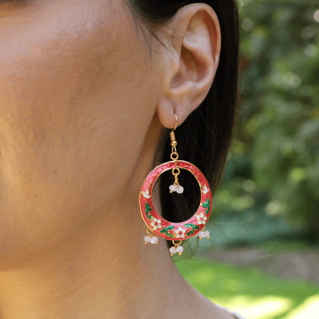 Colourful Crescent Earring