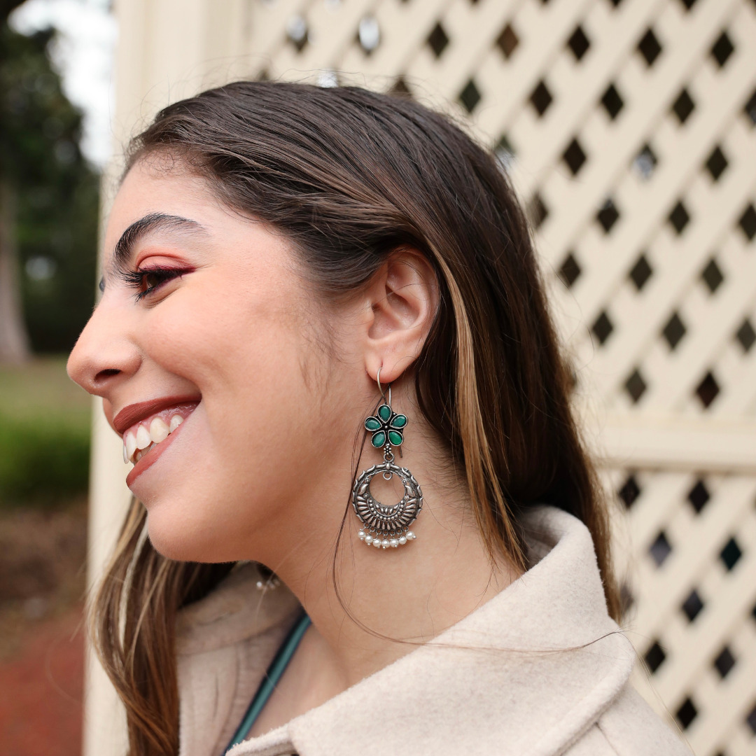 Devi Traditional Earrings Green