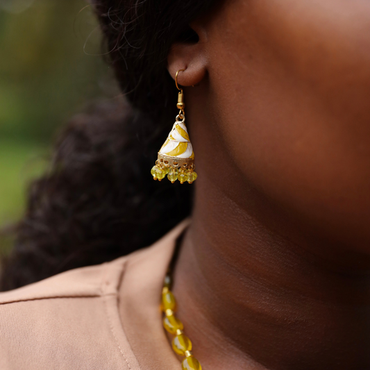 Anya Earring White and yellow