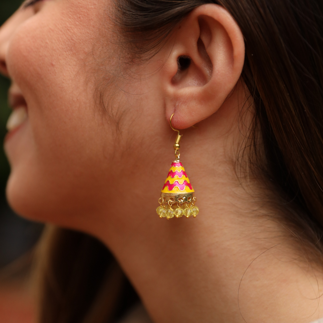 Anya Earring Pink and Yellow